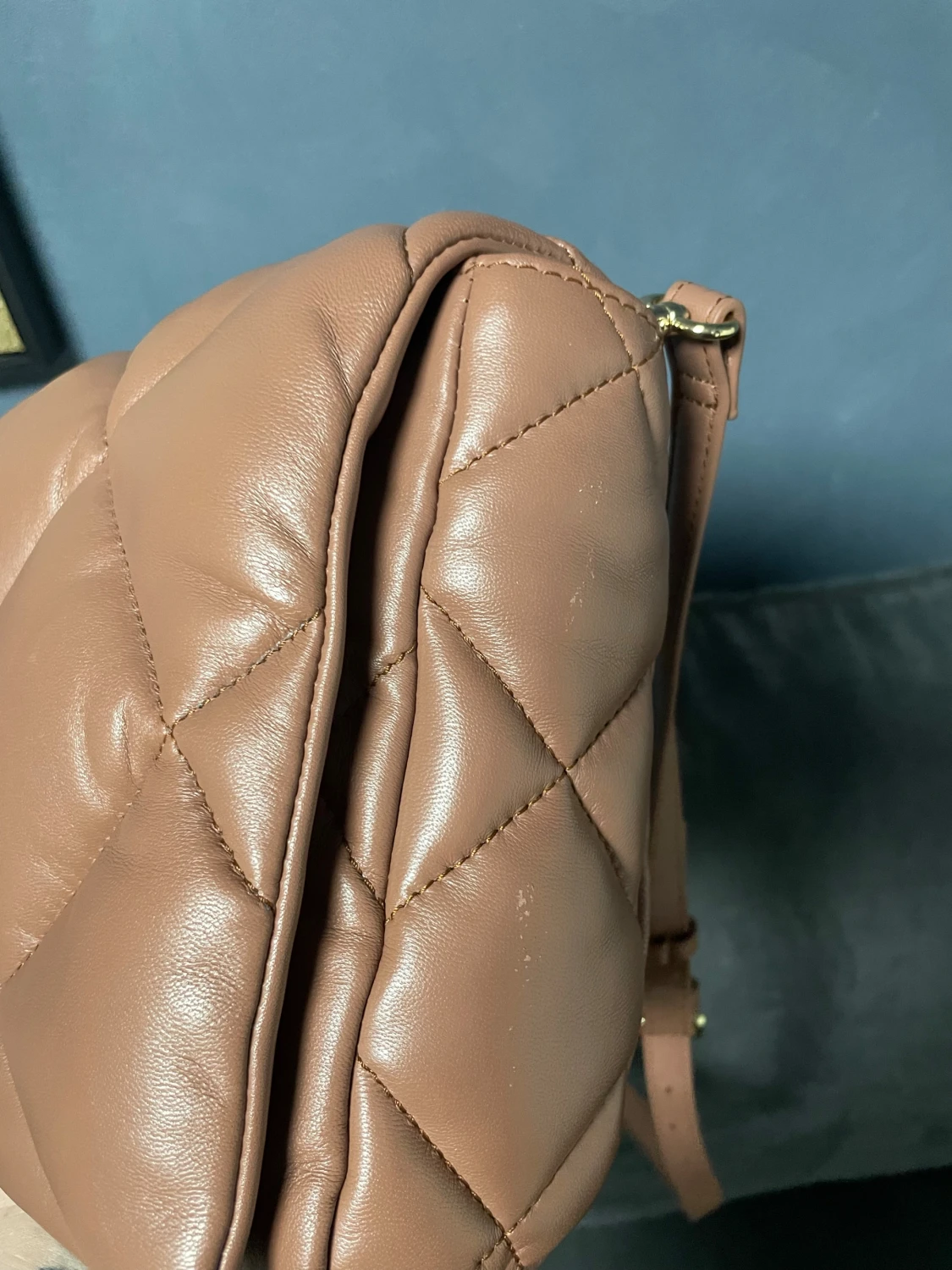 Quiltad brun axelväska från Stand Studio - 3