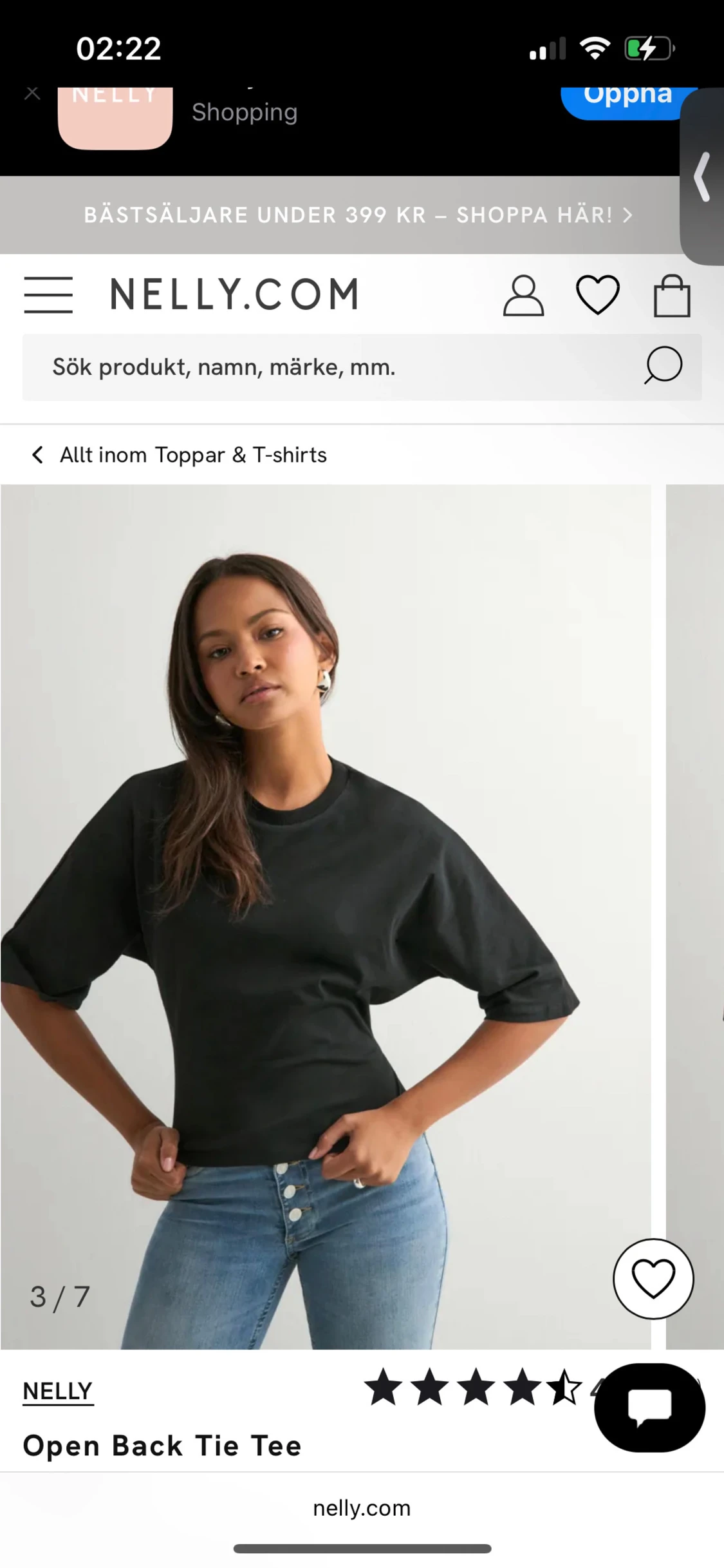 Svart croppad topp med knyt från Nelly - 1