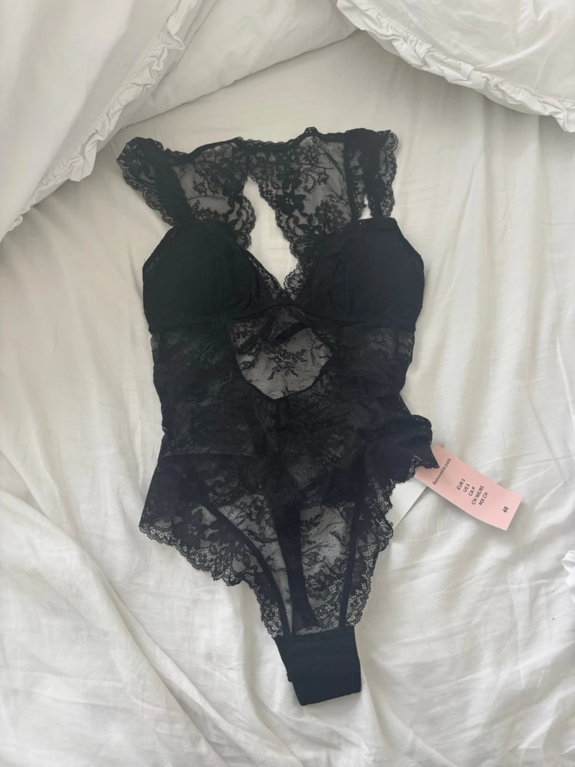 Svart spetsig korsett från H&M