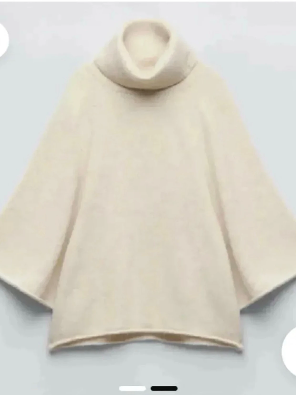 Beige polotröja med vida ärmar - 1