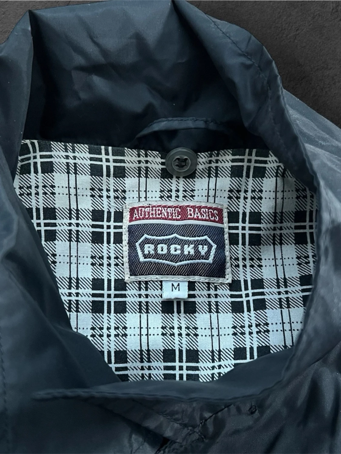 Marinblå vintage vindjacka| Rocky strl M - 2