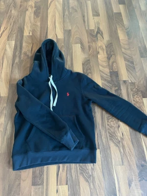 Blå Ralph lauren hoodie - Denna hoodie från Ralph lauren är i mycket bra skick och använd några gånger. Den är i storlek M och är en perfekt tröja att använda till vardags. Pris går att diskutera!
