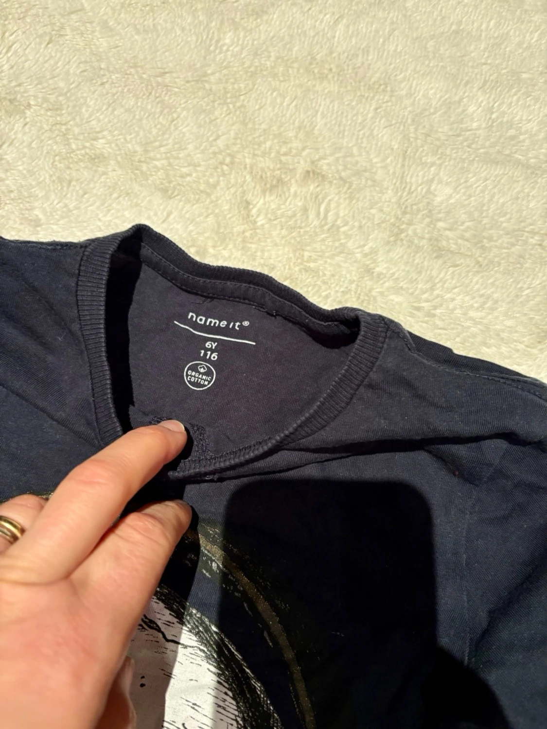 Mörkblå långärmad t-shirt med döskalle - 2