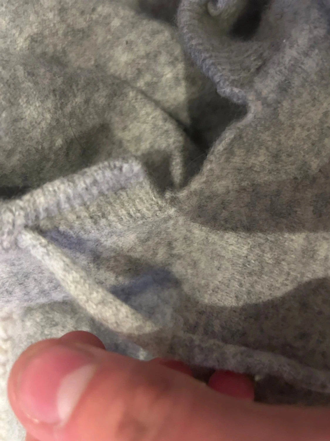 Grå kashmir hoodie - 2