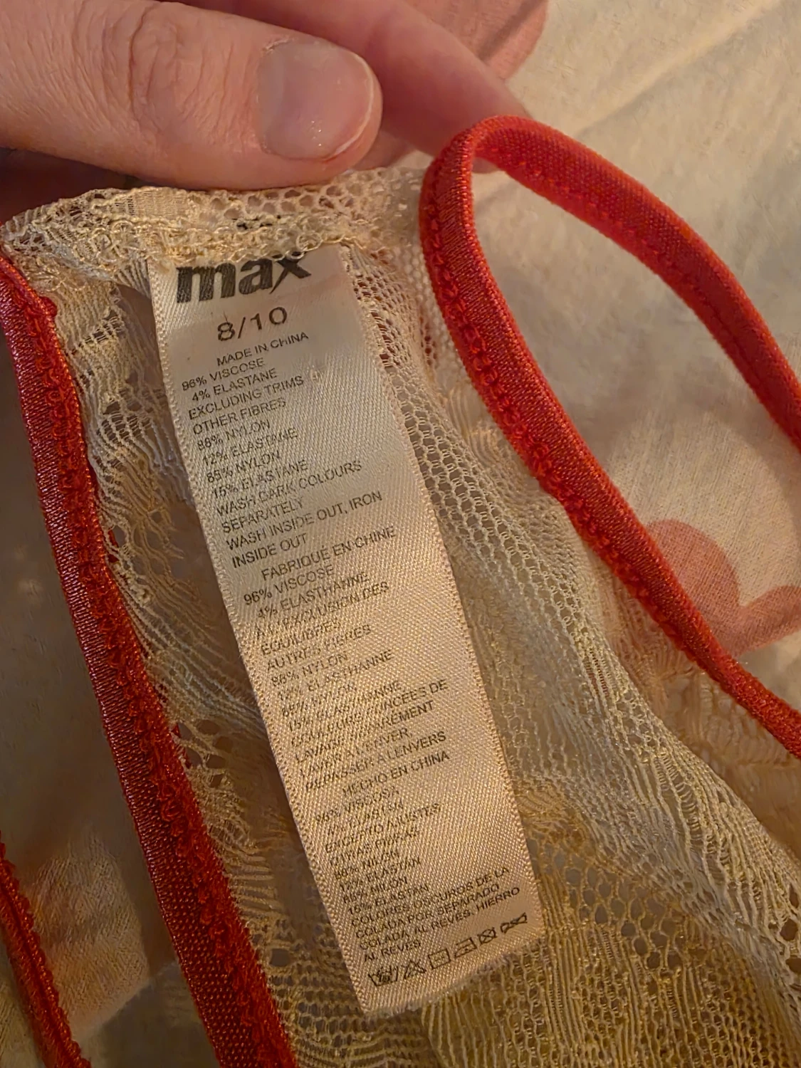 Cerise rosa spetslinne från Max, Y2k - 3