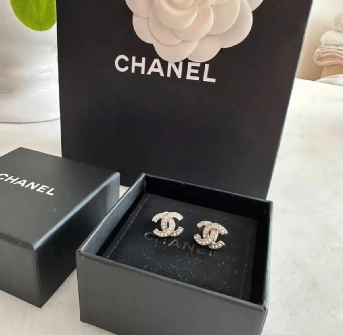 Chanel CC örhängen med strass - 2