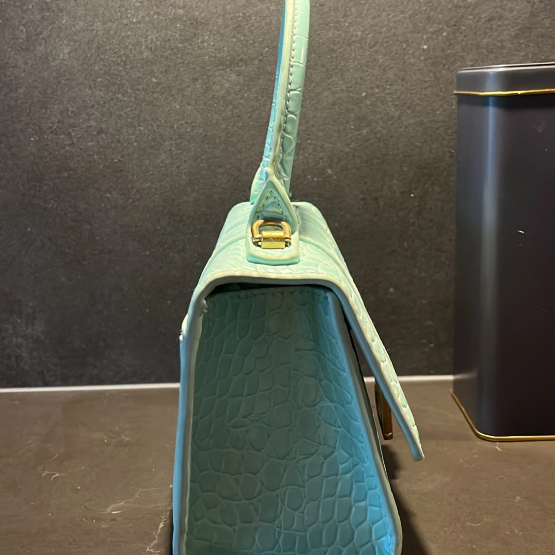 Mintgrön handväska i skinn - 2