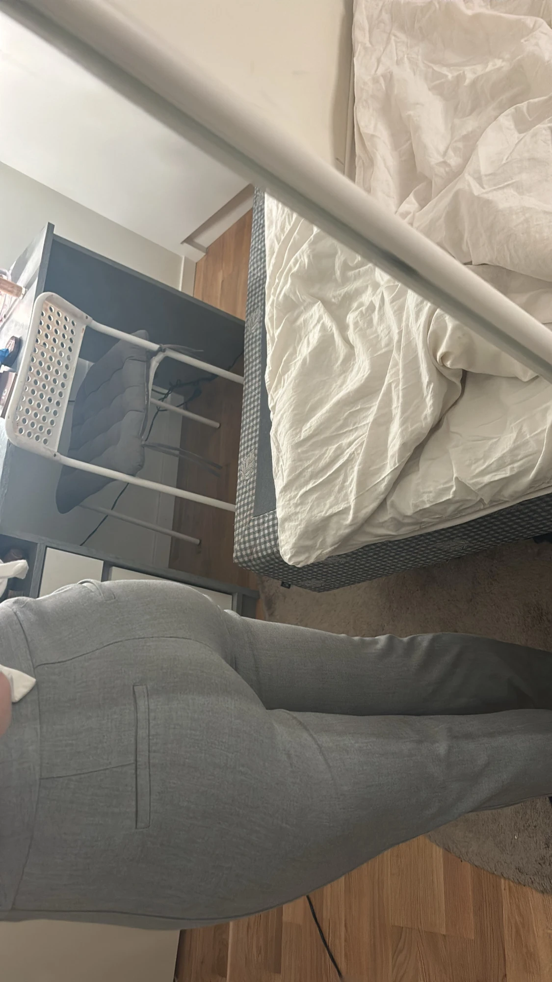 Grå kostymbyxor med bootcut - 2