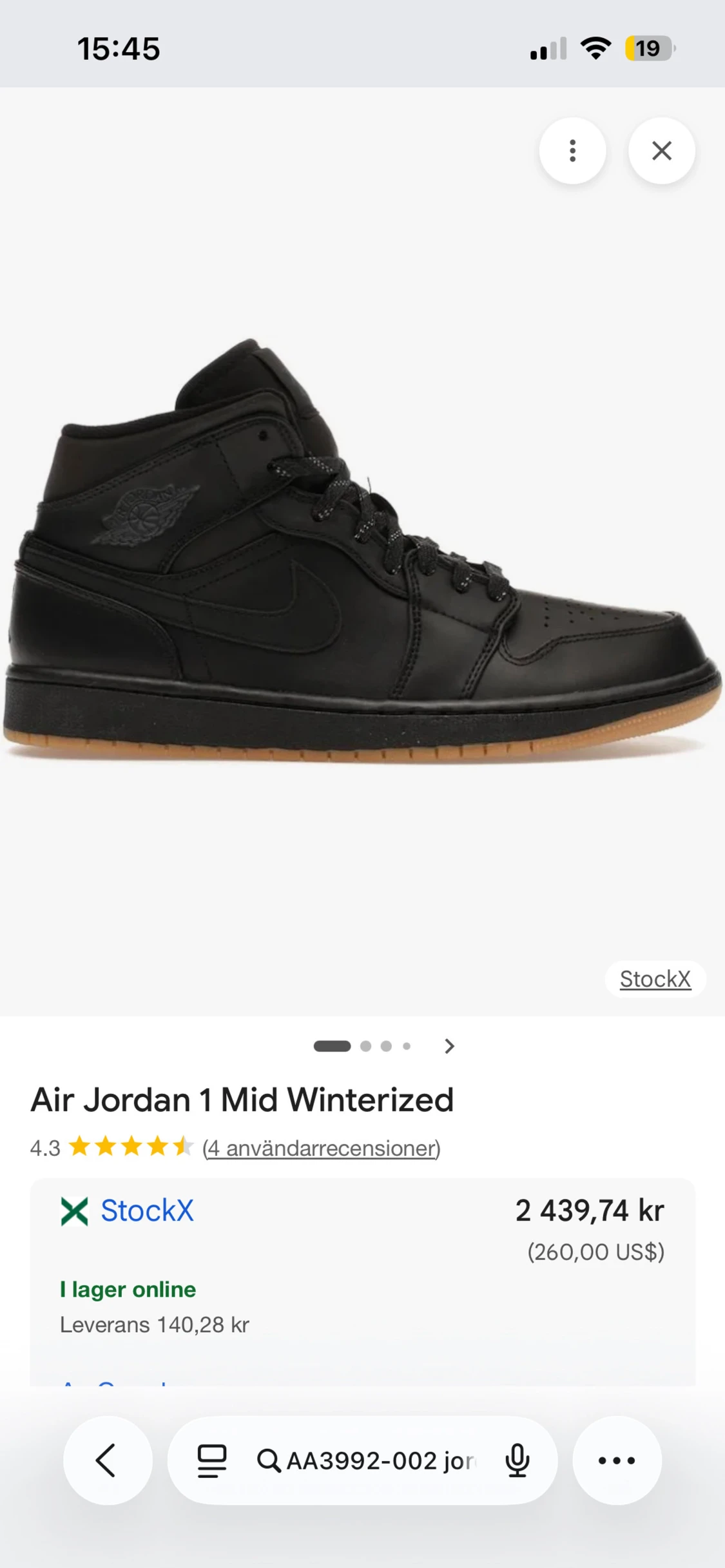 Nike Air Jordan 1 Mid Svarta Skinn - 4