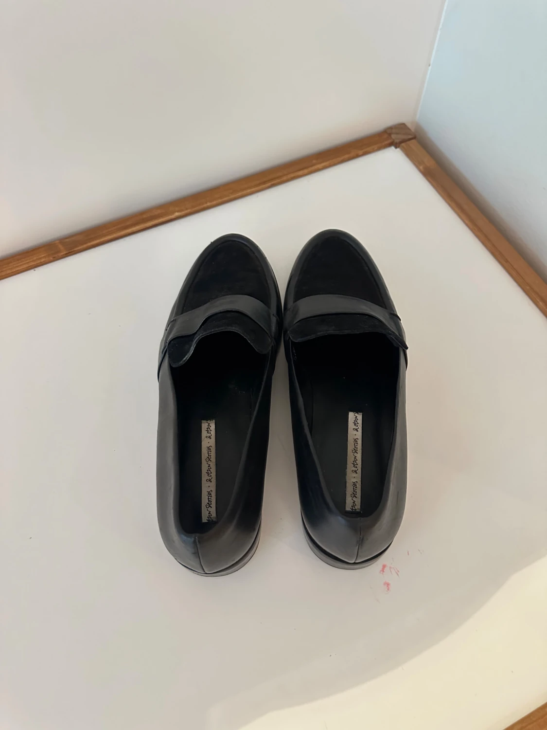 Svarta loafers i skinn och mocka - 2