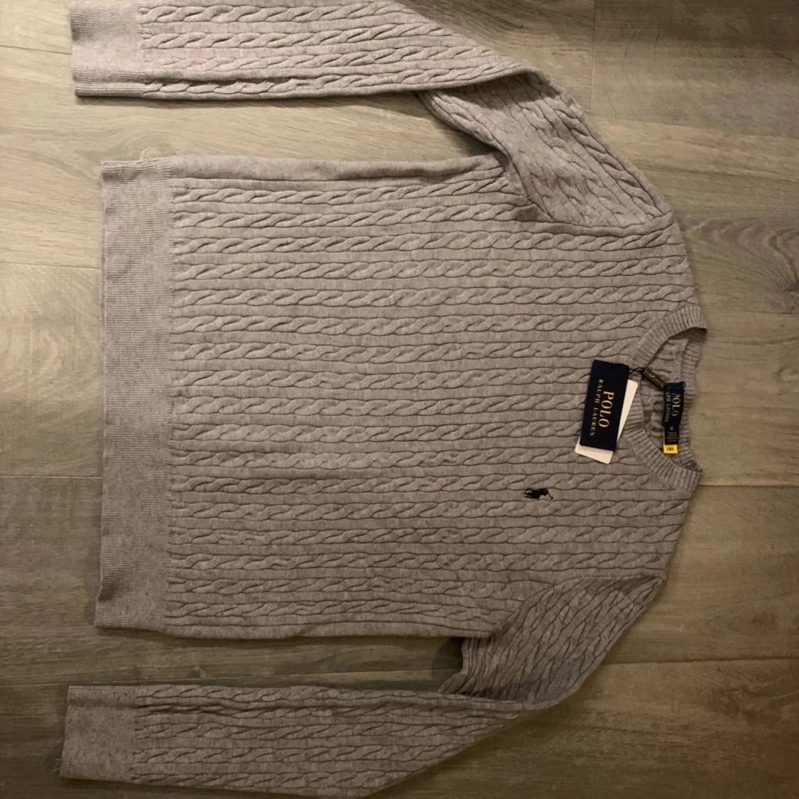 Grå stickad Ralph lauren tröja - 4