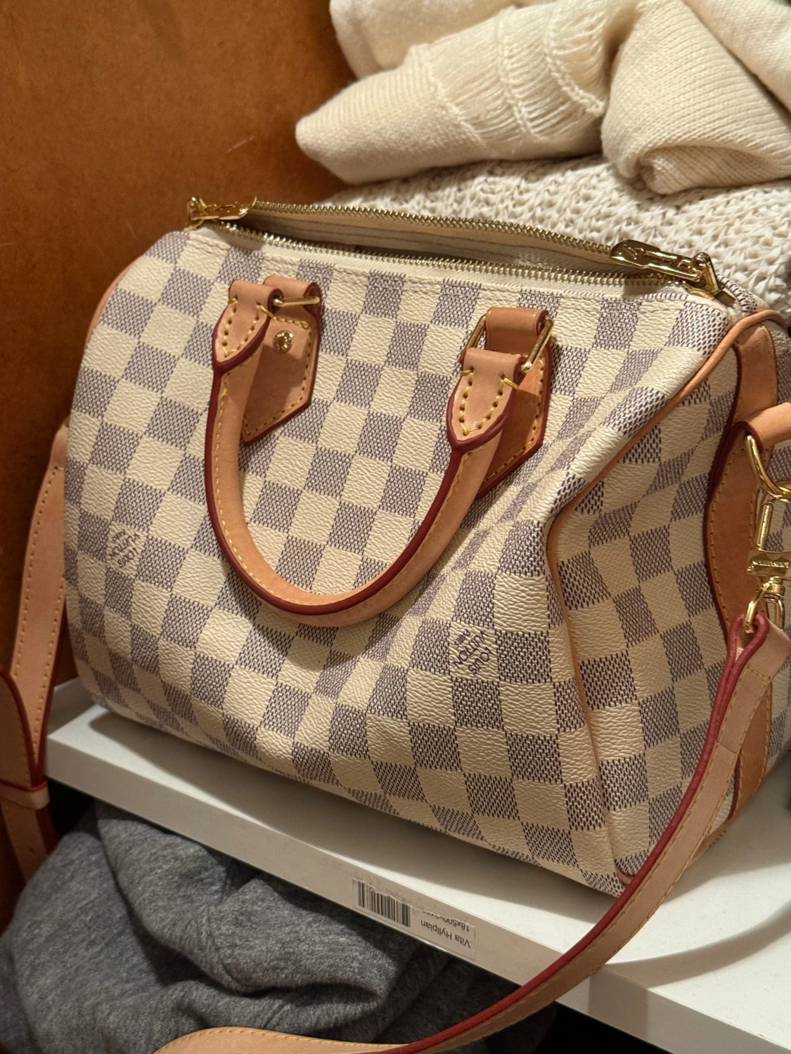 Louis Vuitton Damier handväska beige