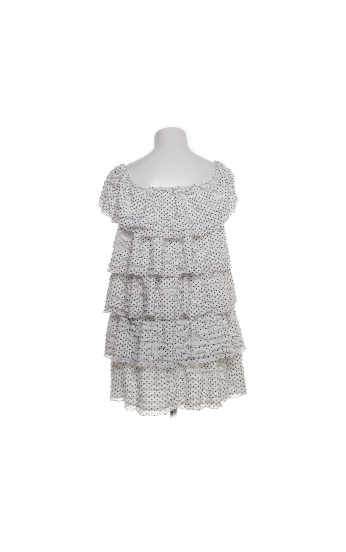 Vit prickig volangklänning - 2