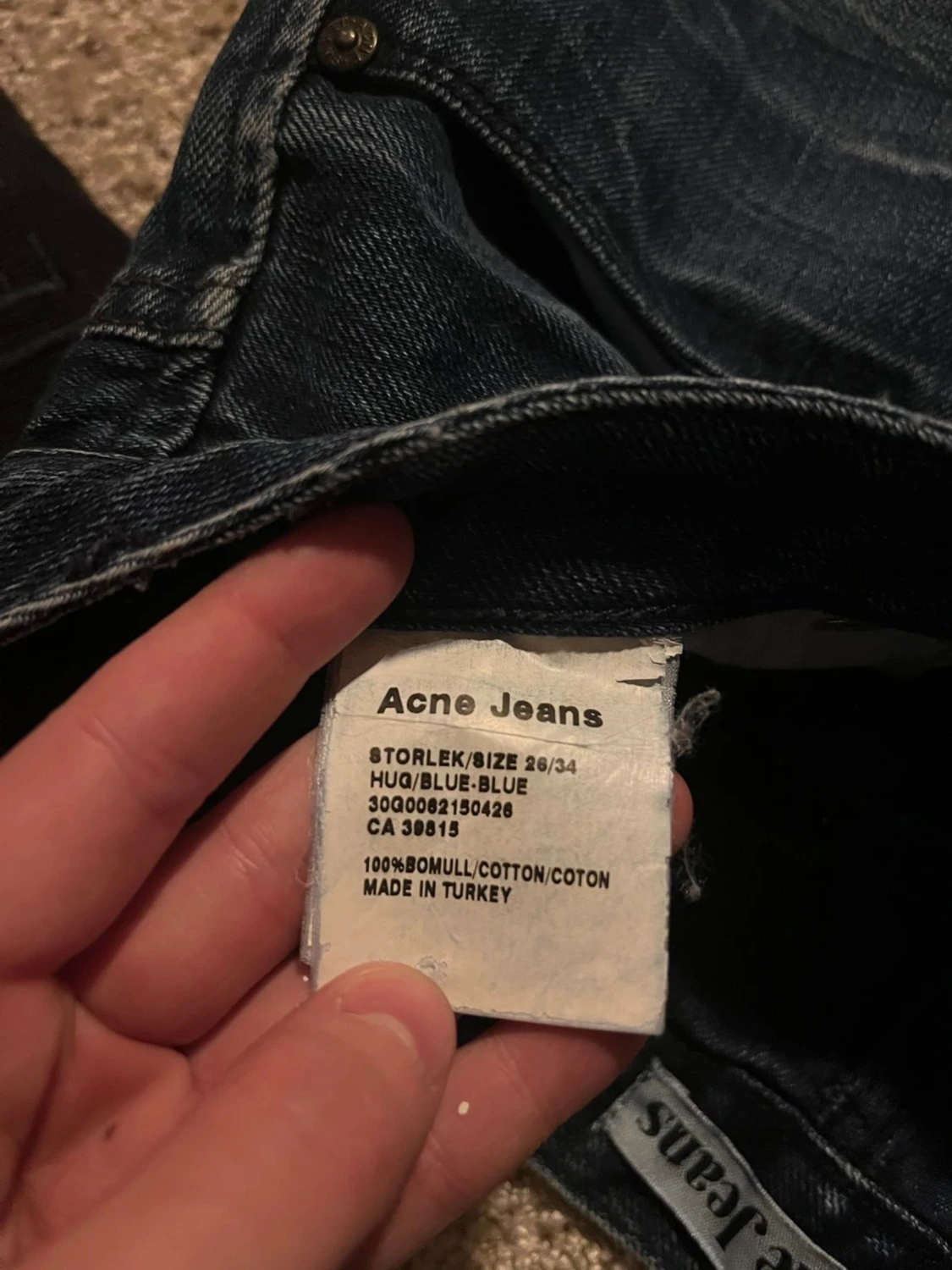 Mörk blå Acne jeans - 5