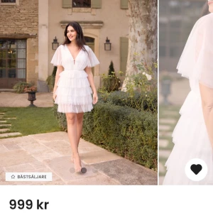 Volang klänning  - Superfin klänning, perfekt till student. Helt ny då den aldrig kom till användning på studenten 💕Skriv för egna bilder 