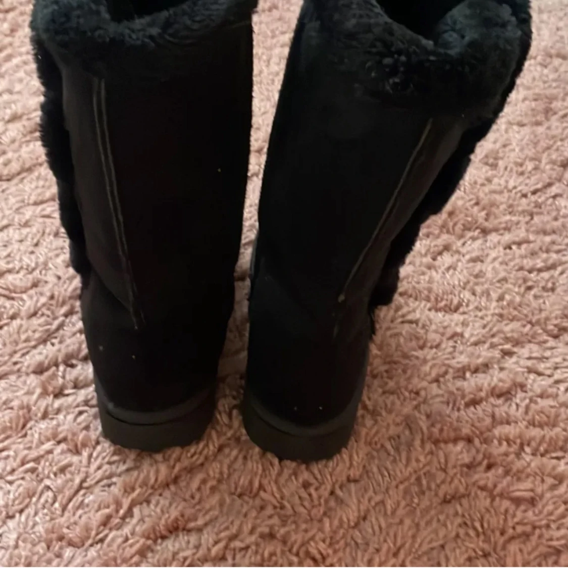 Svarta boots med päls och knäppning - 3