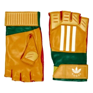 Gucci  - Gucci x Adidas Trefoil leather fingerless gloves  Rrp 990€