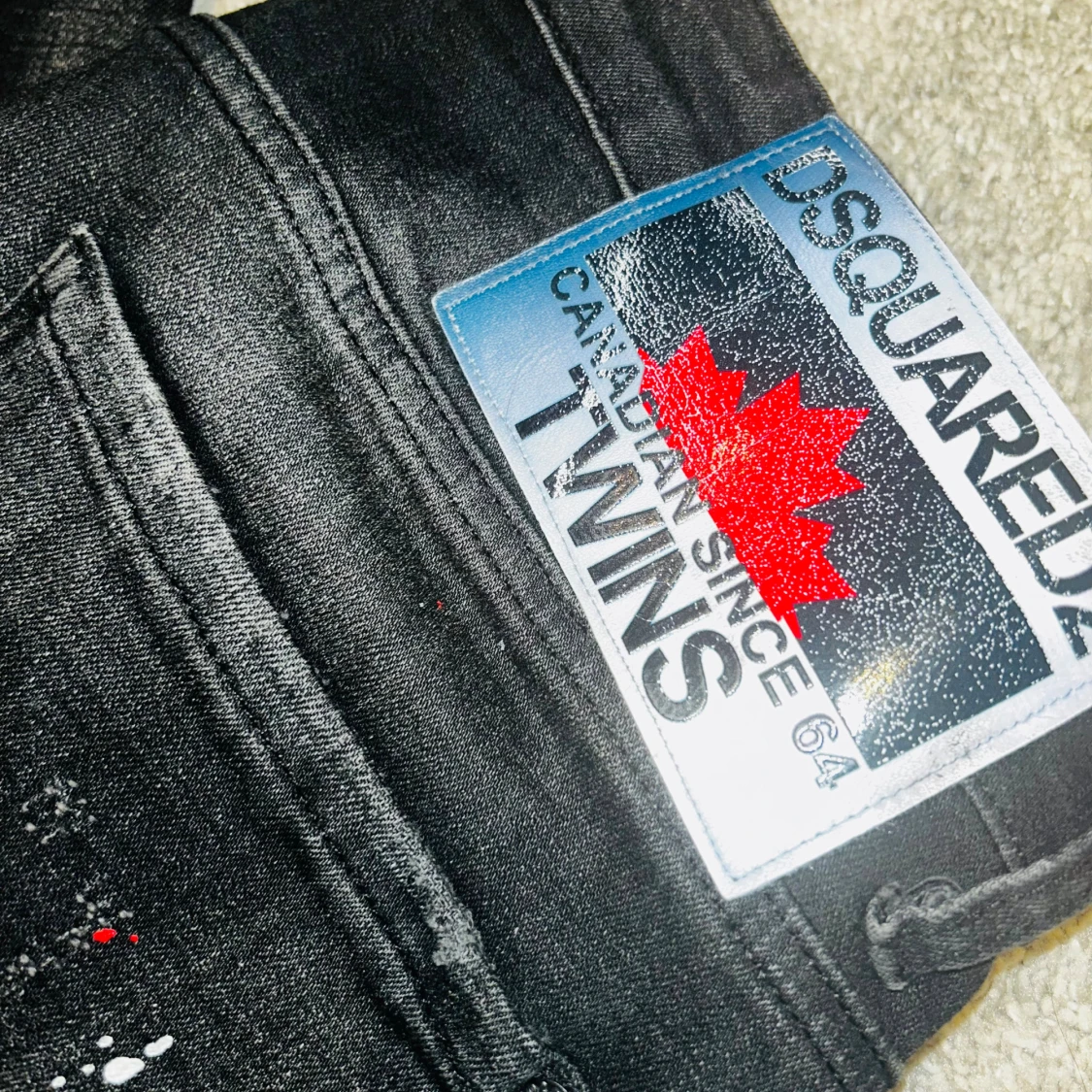 Svarta Dsquared2 jeans med färgstänk - 3