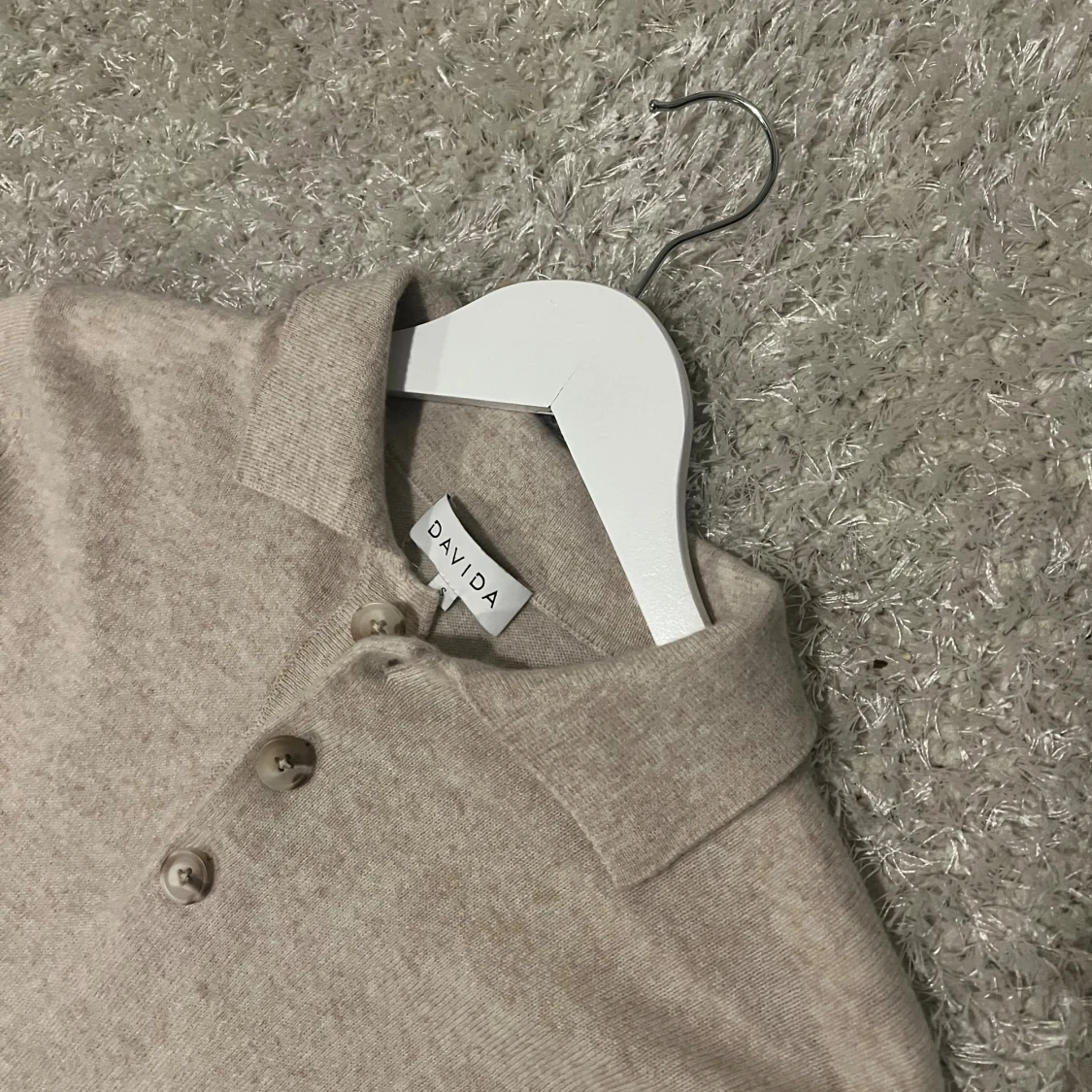 Beige kashmirpiké från Davida - 3