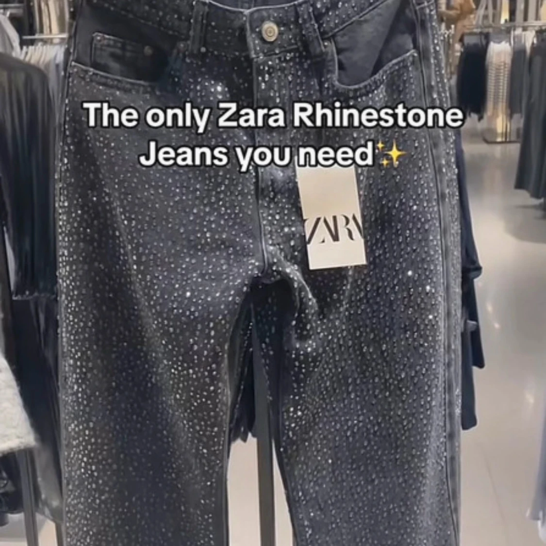 Svarta jeans med strass från Zara