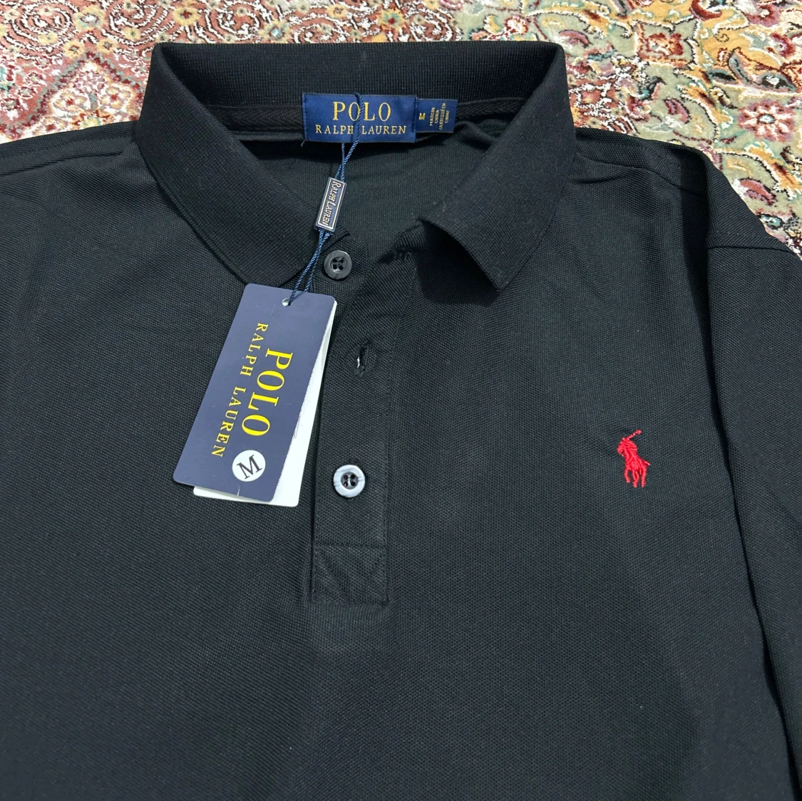 Svart långärmad pikétröja Polo Ralph Lauren - 1