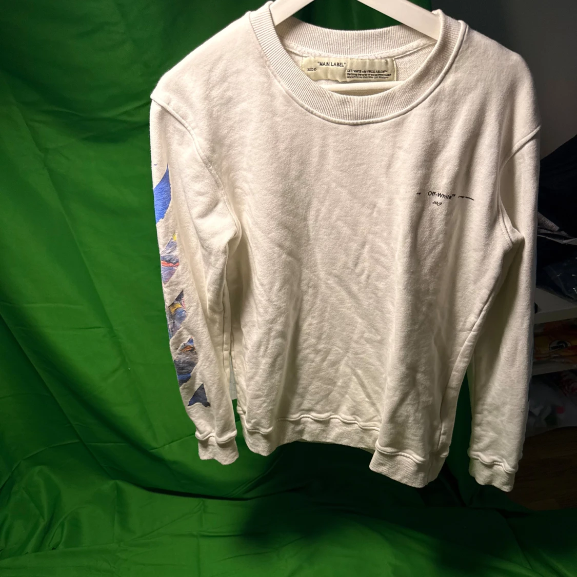 Vit Off-White tröja med konsttryck - 3