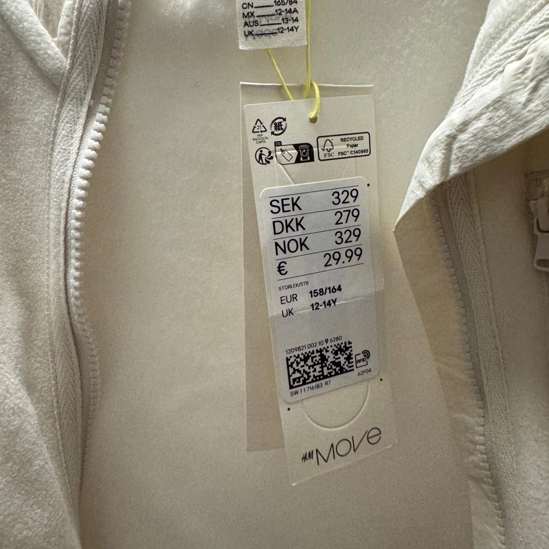 Vit fleecejacka från H&M Move - 1