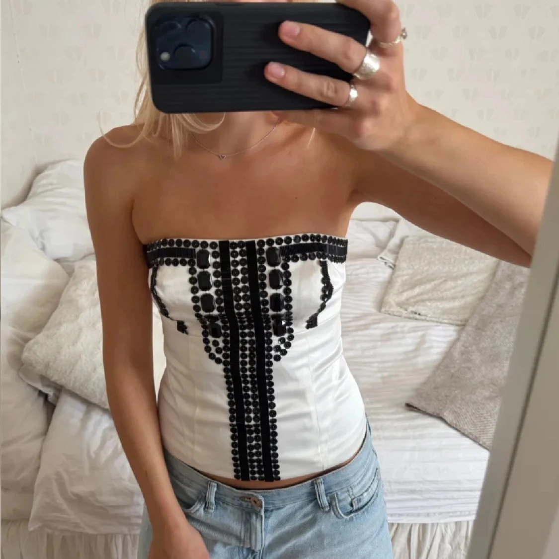 Vit korsett topp - 91