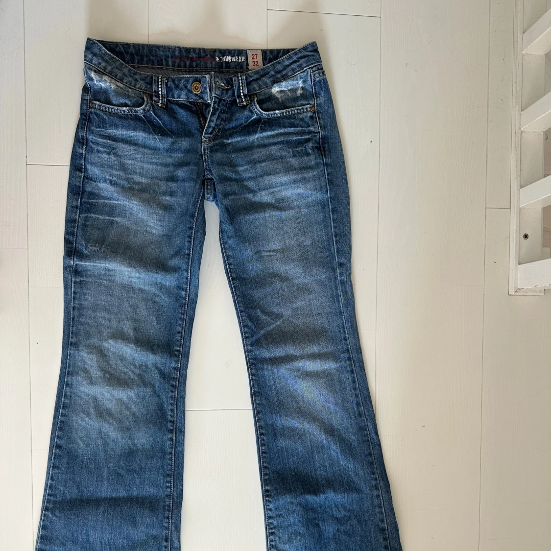 Blå bootcut jeans från Reporter - 3