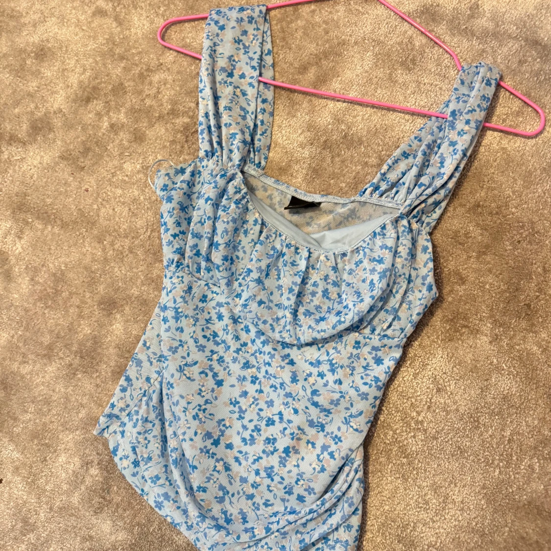 Blommig blå söt topp  - 2