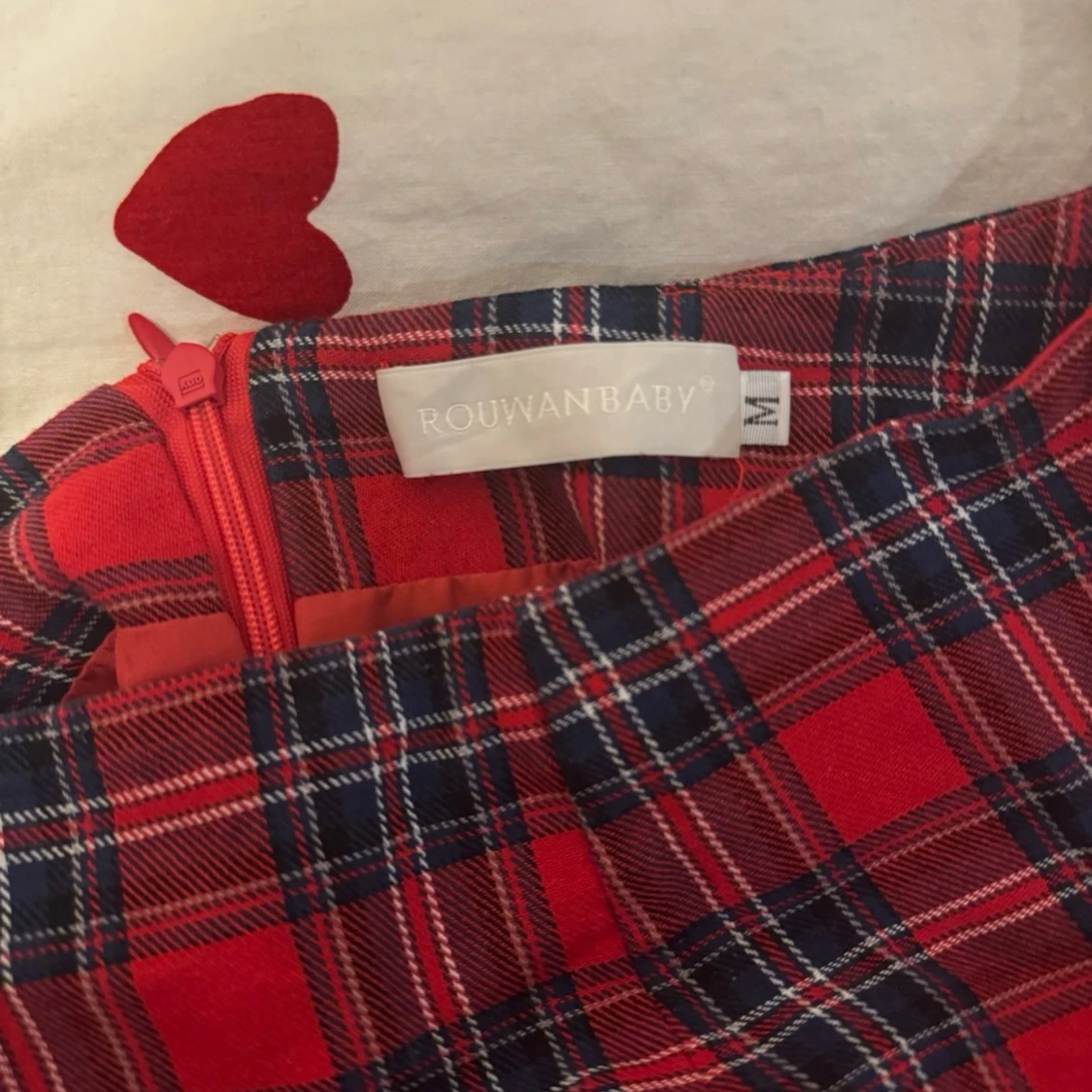 Röd rutig kjol  - 1