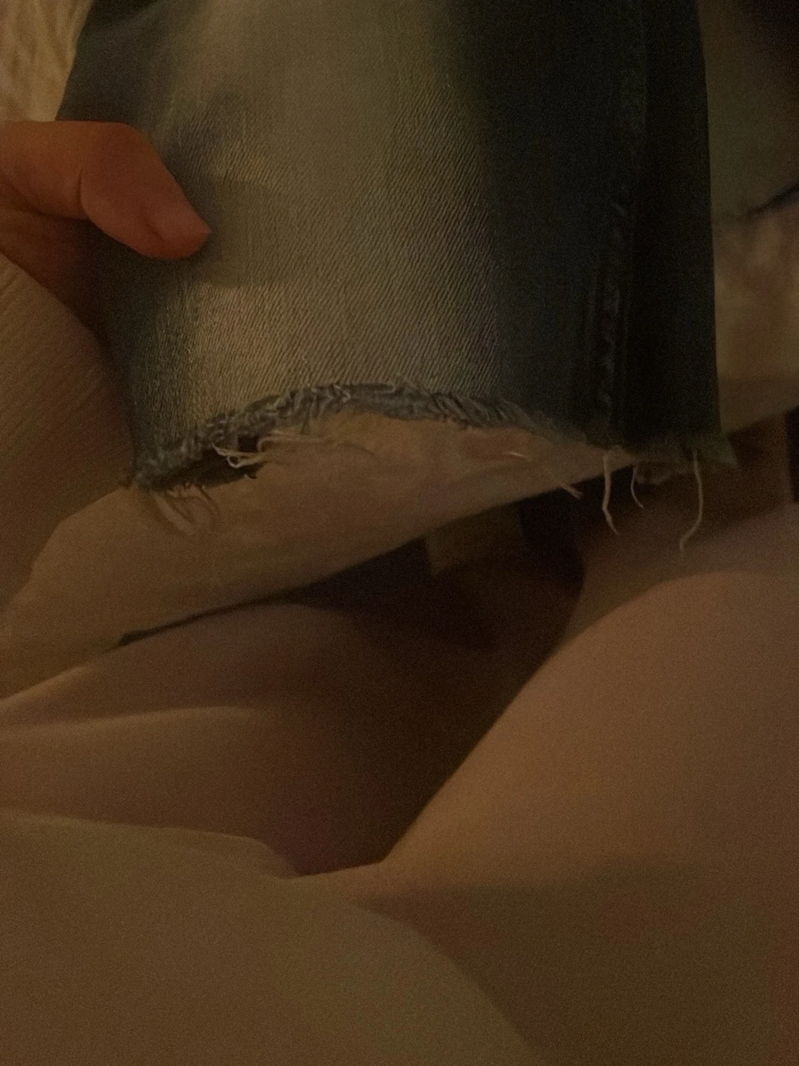 Blå wide jeans med slitningar - 4