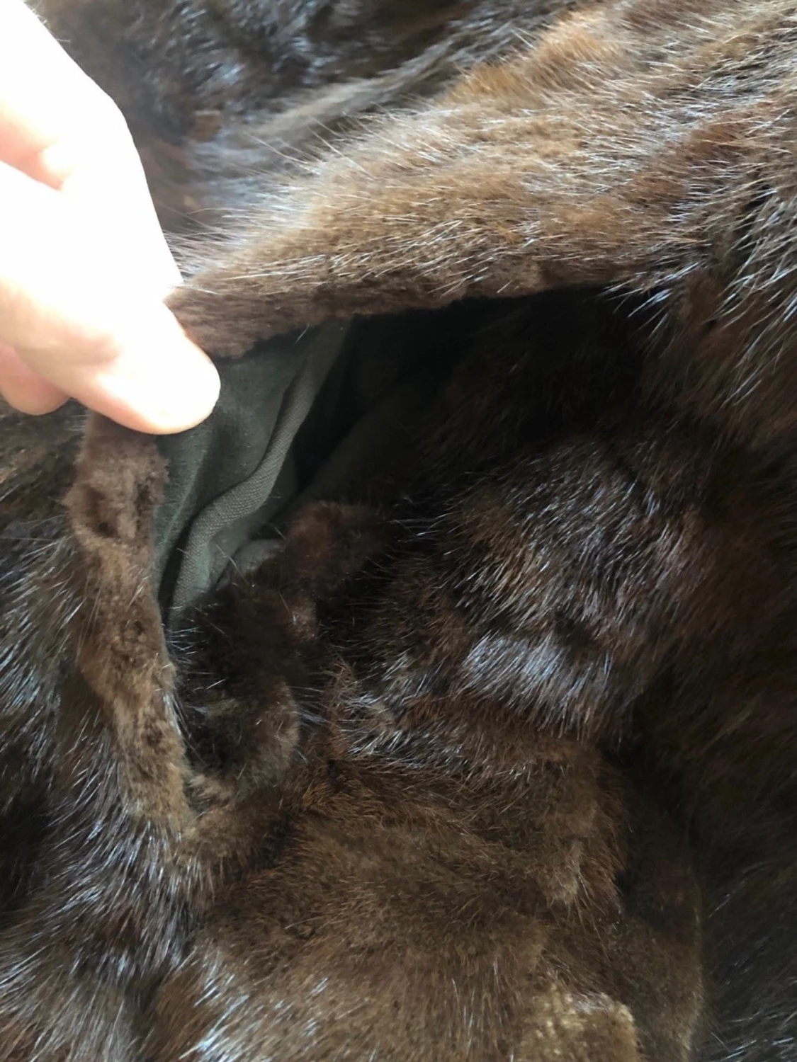 Mörkbrun lång pälsjacka - 6