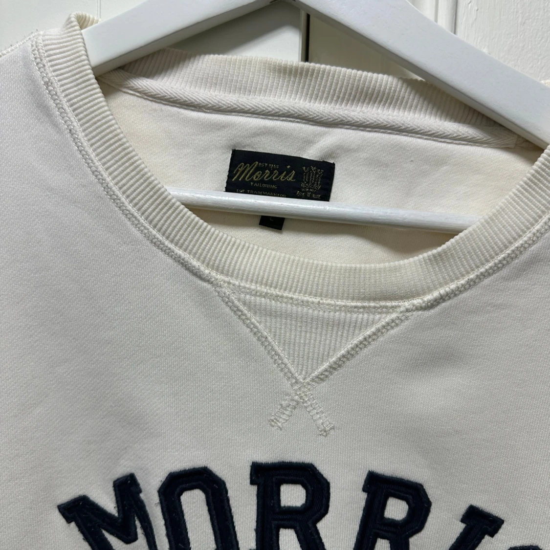 Vit sweatshirt från Morris, storlek L - 2