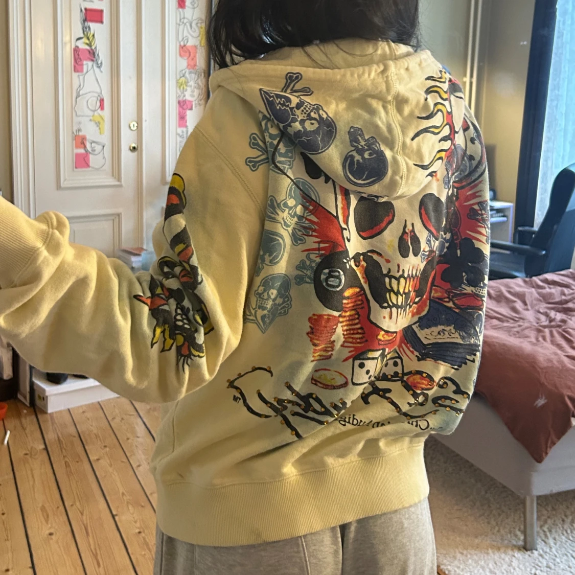 Cream Ed Hardy hoodie  - 3