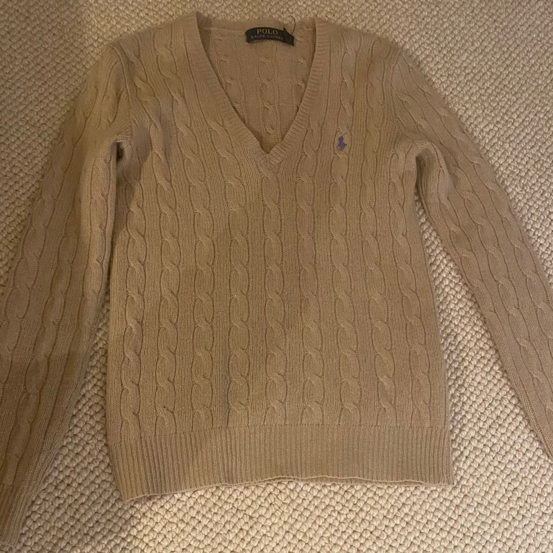 Beige kabelstickad tröja Polo Ralph Lauren