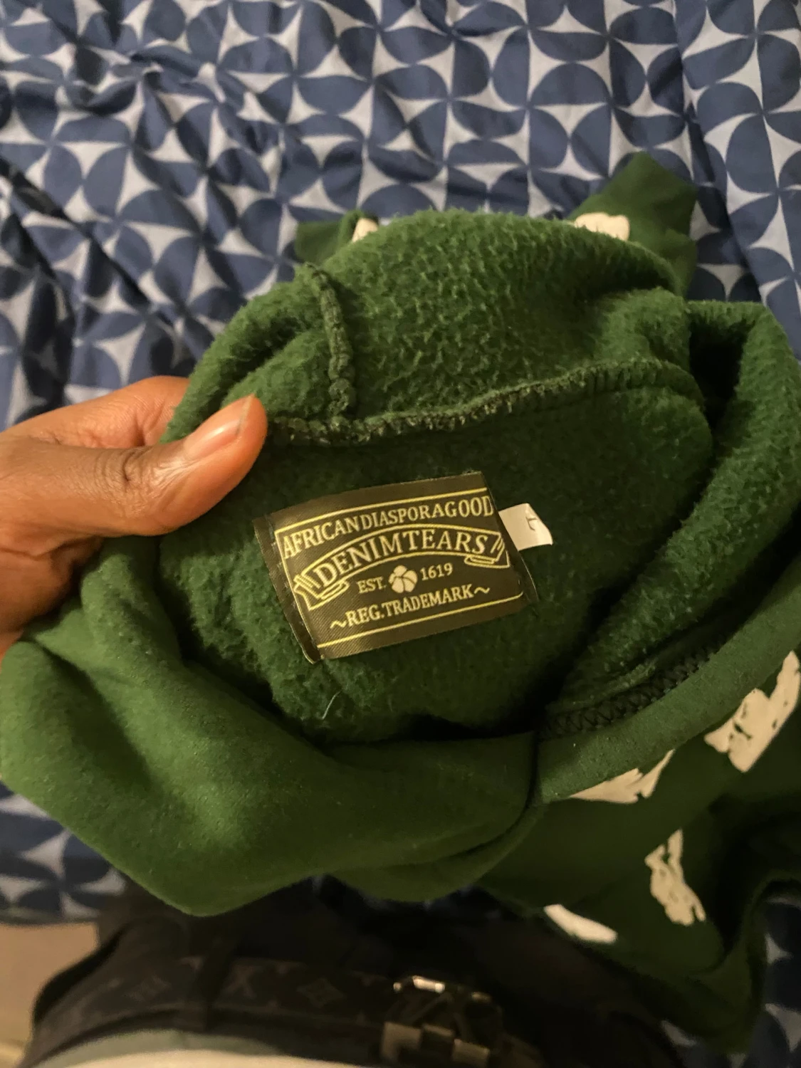 Grön hoodie från Denim Tears - 2