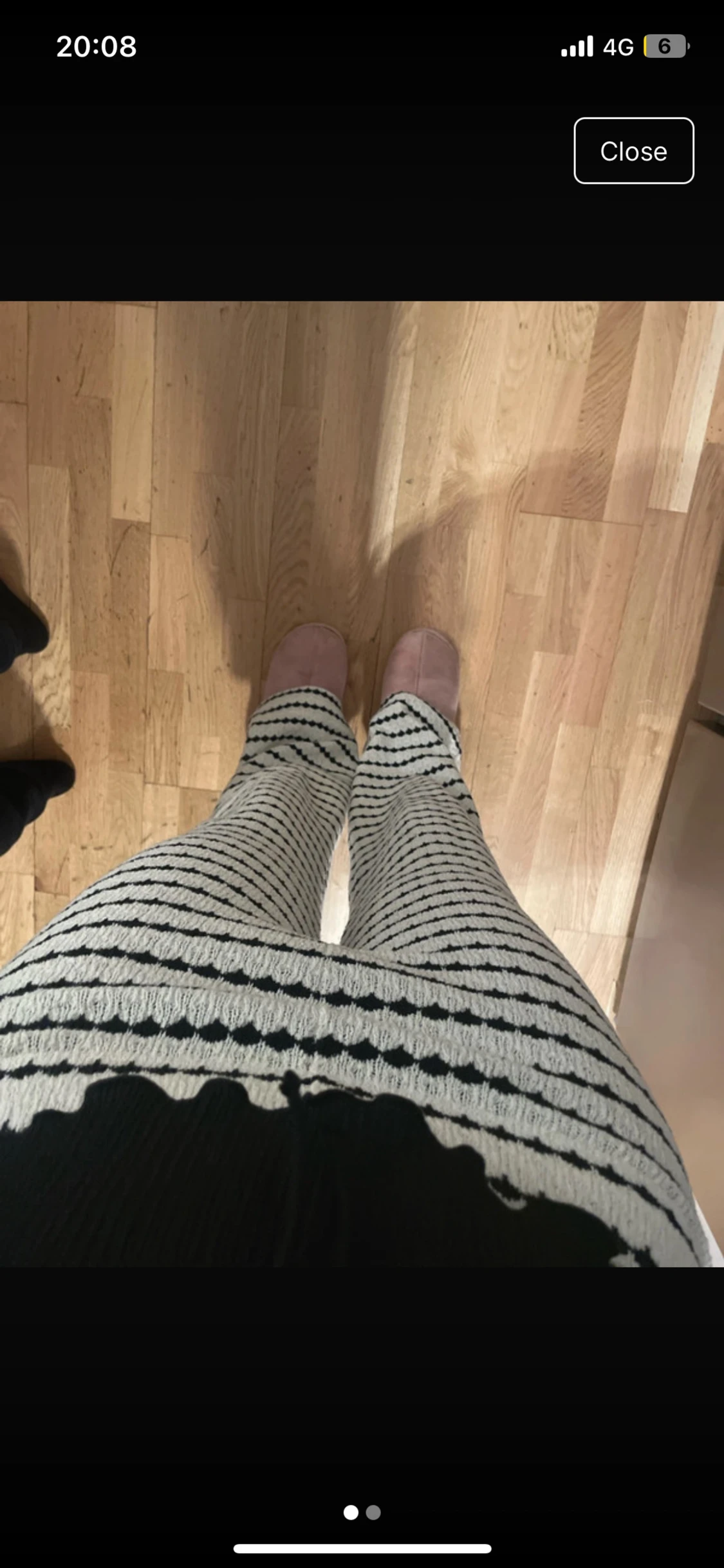 Randiga stickade byxor från Amisu