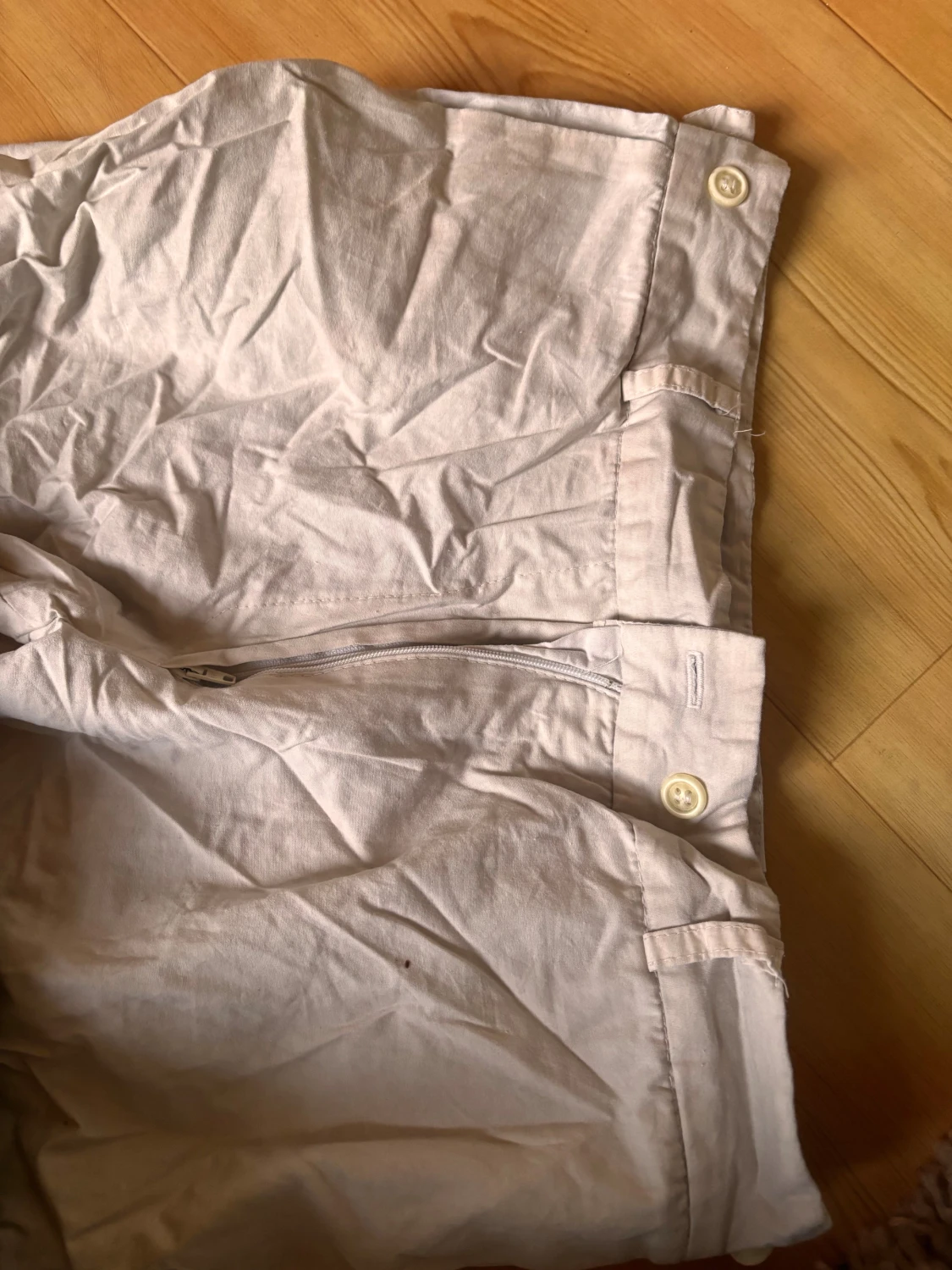 Vita linnebyxor med wide fit - 3