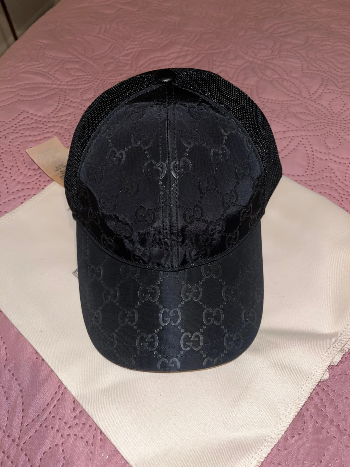 Svart Gucci keps med mesh och logga - 1