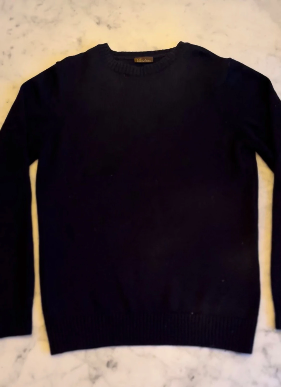 Mörkblå merinoullströja Stenströms