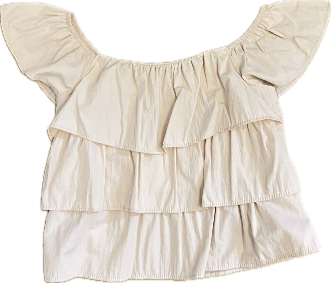 Ljusrosa offshoulder volangblus - 2