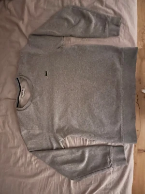 Grå sweatshirt från Lacoste Sport - Snygg grå sweatshirt från Lacoste Sport med klassisk krokodillogga på bröstet. Tröjan har rund hals, ribbade muddar och lång ärm. Perfekt för chill dagar eller när du vill ha en clean och sportig look.