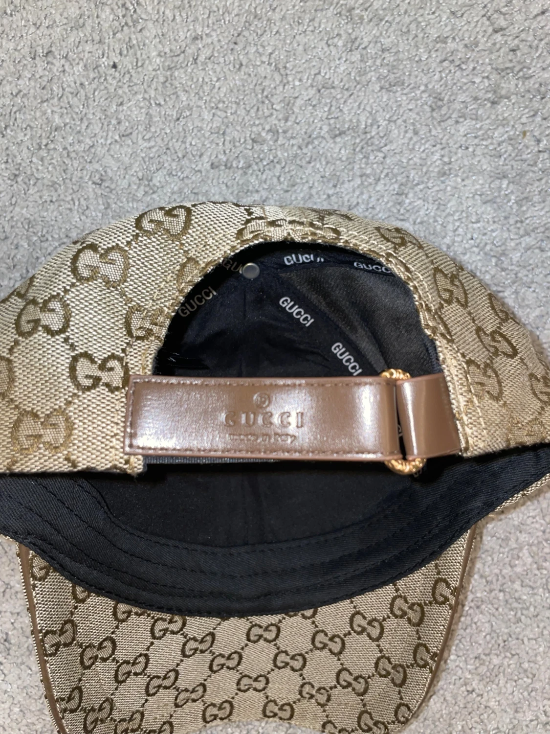  beige keps med GG-mönster - 2