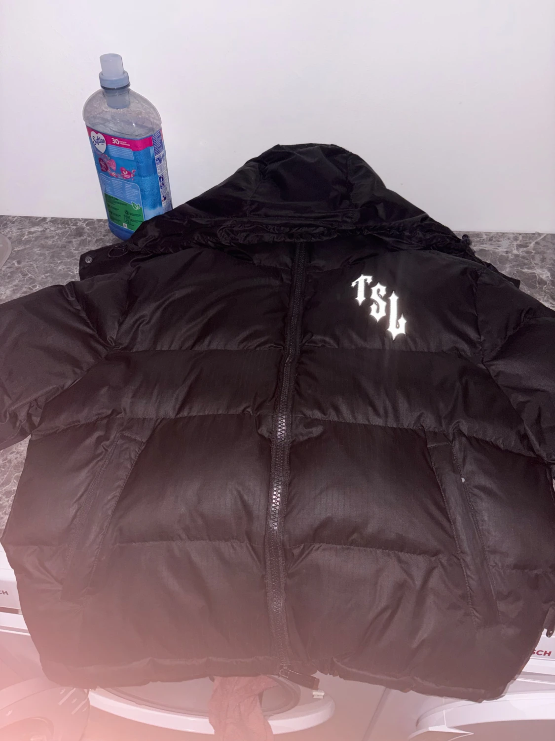 Trapstar svart pufferjacka med tryck - 1