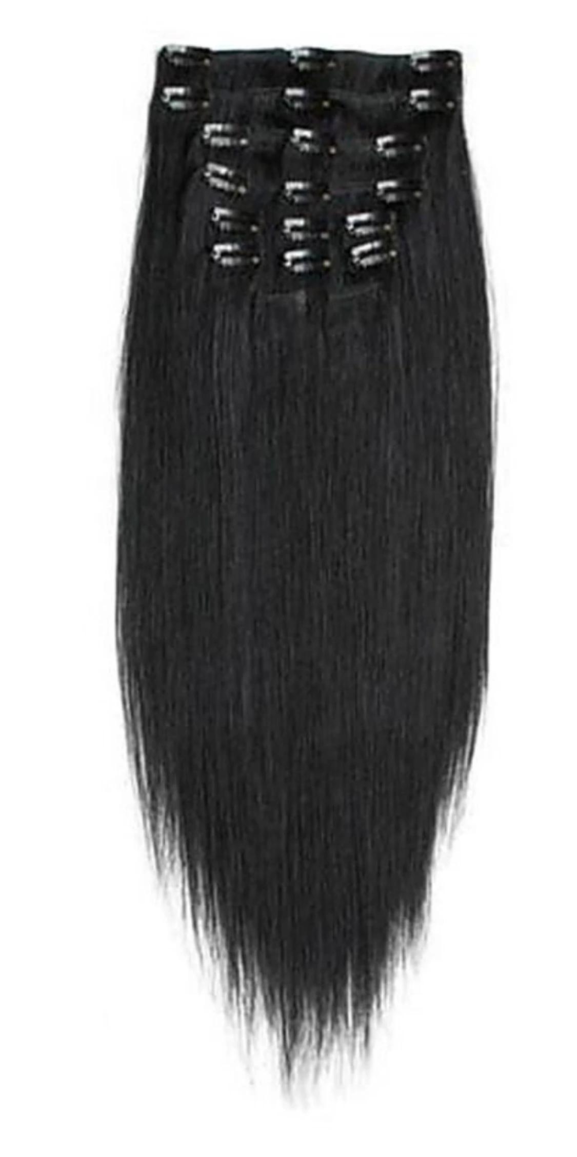 Clip-on Hair Extension 50 cm #1 Svart