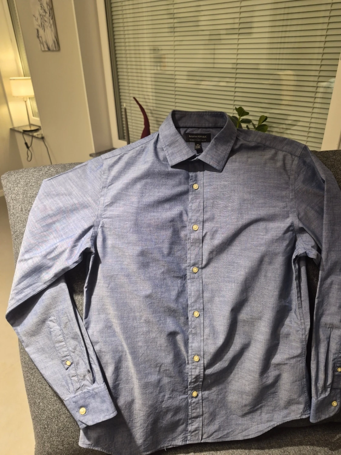 Blå slim fit skjorta från Banana Republic - 1