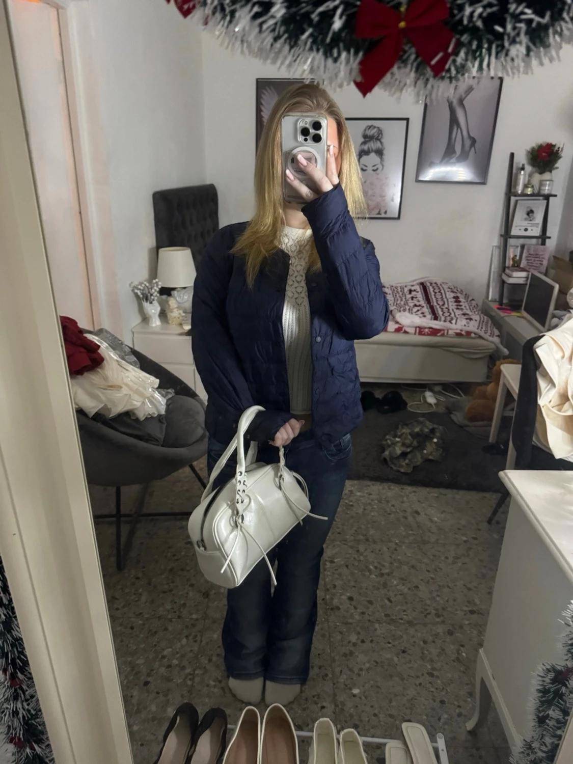 Mörkblå uniqlo jacka