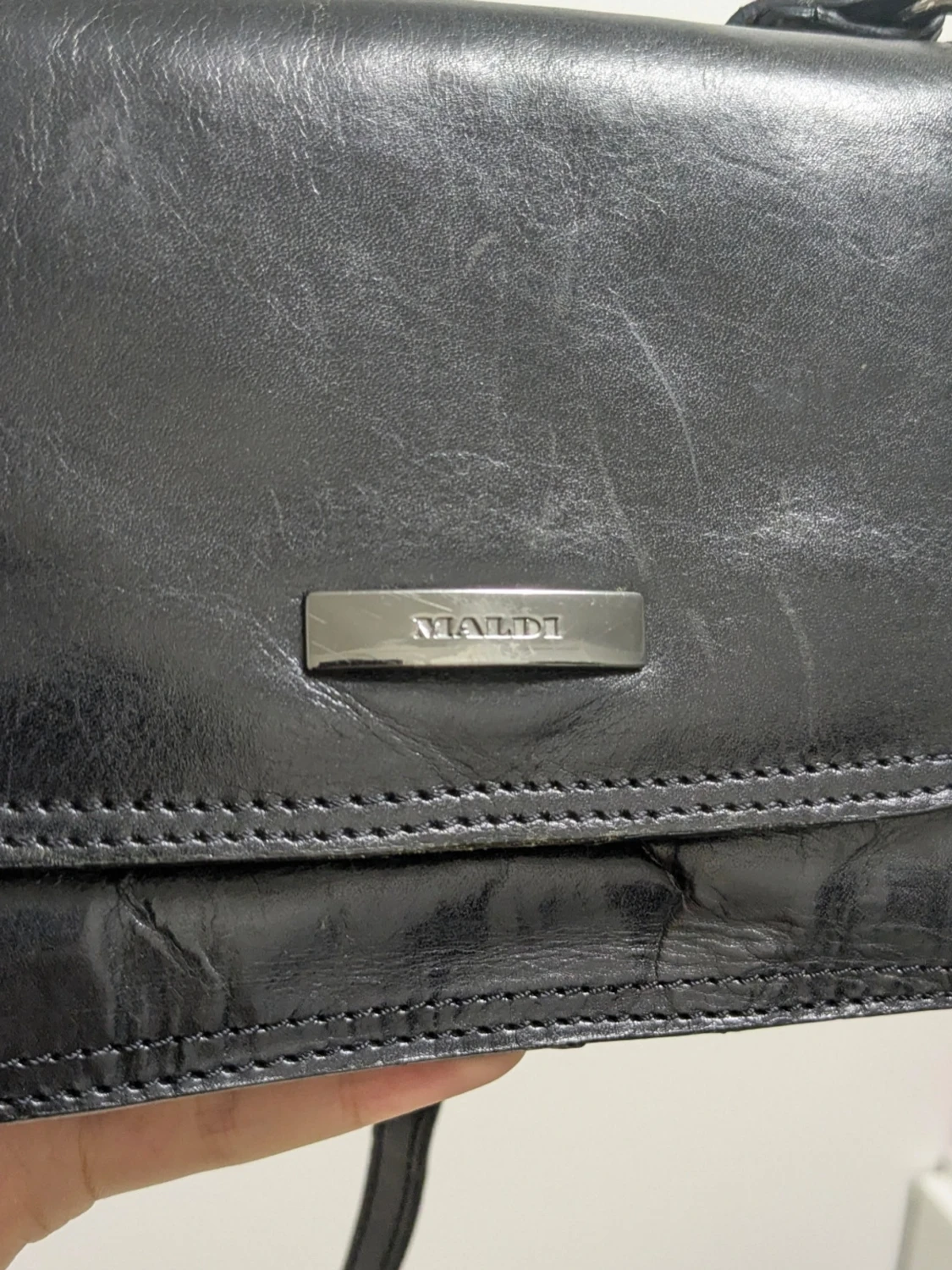 Svart axelväska från Maldi i skinn - 3