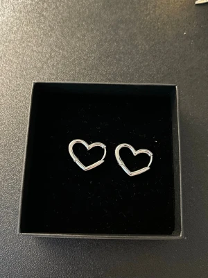 Silverfärgade hjärtörhängen - Säljer ett par stilrena örhängen i form av hjärtan i silver!